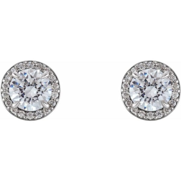 Platinum 5/8 CTW Natural Diamond Halo-Style Earrings