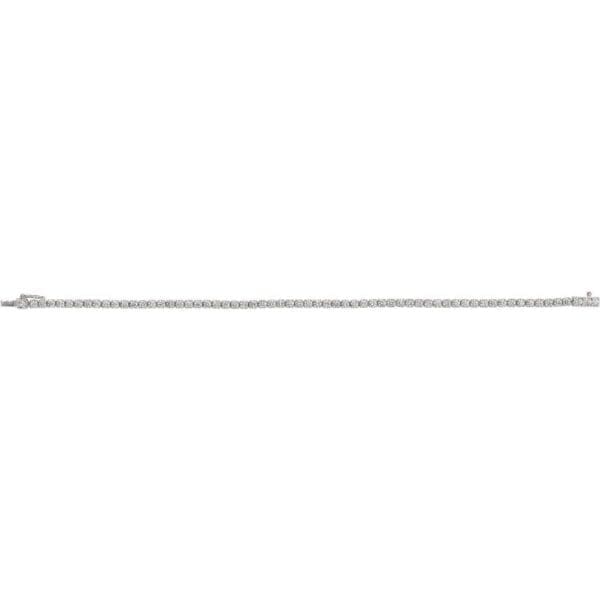 14K White 3 CTW Natural Diamond Line 7" Bracelet - Image 3