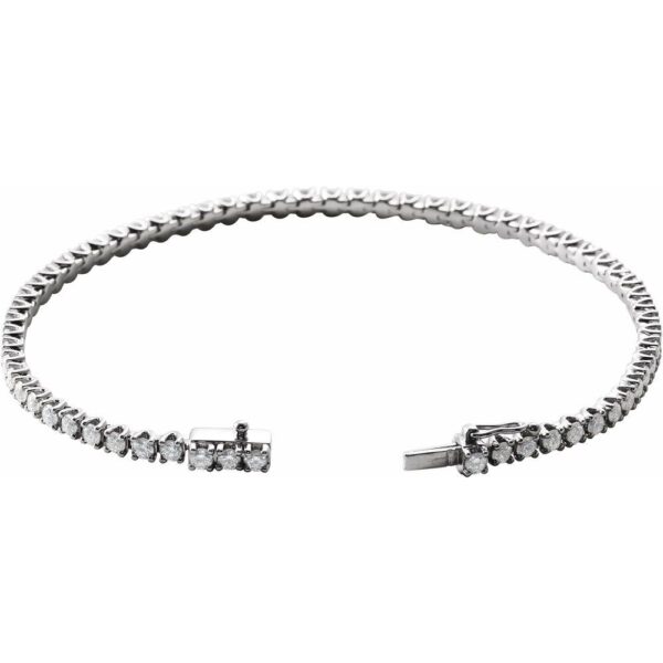 14K White 3 CTW Natural Diamond Line 7" Bracelet - Image 2