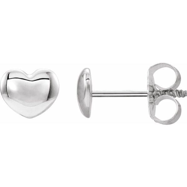 Platinum Youth Puff Heart Earrings - Image 2
