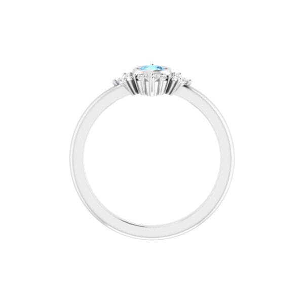 14K White Natural Aquamarine & 1/5 CTW Natural Diamond Ring - Image 5