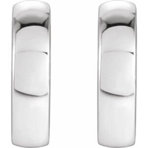 Platinum Hinged 9.5 mm Hoop Earrings