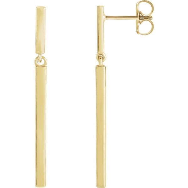 Platinum 25.9x1.8 mm Articulated Bar Earrings - Image 3