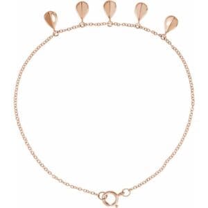 14K Rose Geometric 5-Station 7" Bracelet