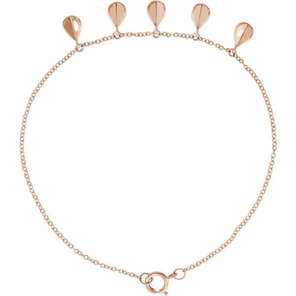 14K Rose Geometric 5-Station 7" Bracelet