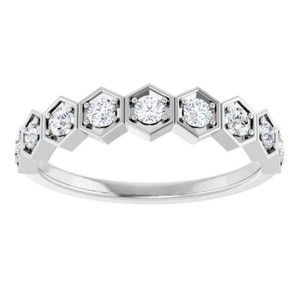 14K White 3/8 CTW Lab-Grown Diamond Stackable Ring - Image 4