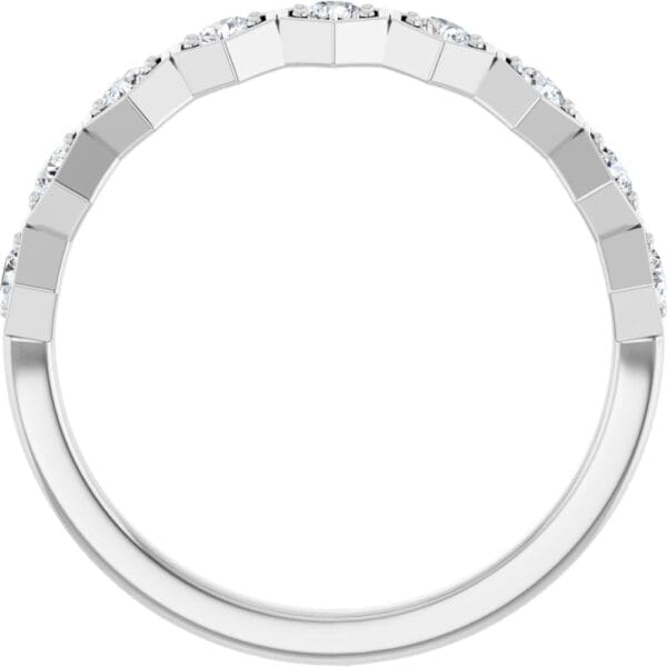14K White 3/8 CTW Lab-Grown Diamond Stackable Ring - Image 3