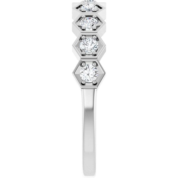 14K White 3/8 CTW Lab-Grown Diamond Stackable Ring - Image 2