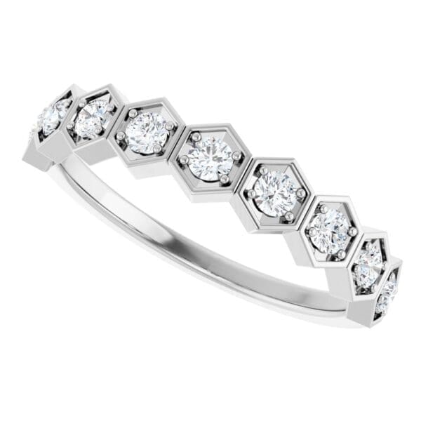 14K White 3/8 CTW Lab-Grown Diamond Stackable Ring - Image 5