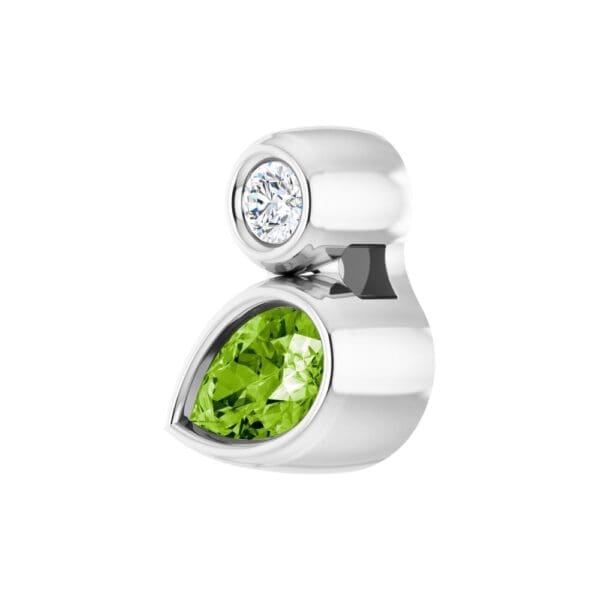 Sterling Silver 5x3 mm Pear Natural Peridot & .03 CT Natural Diamond Pendant - Image 5