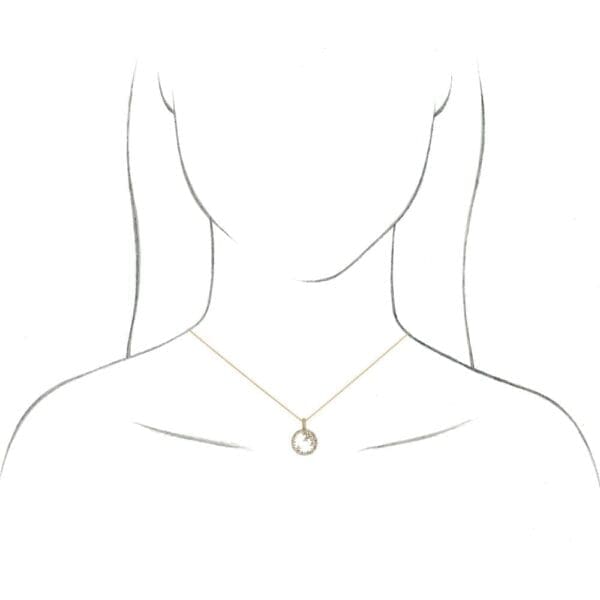 14K White 3/4 CTW Natural Diamond Scattered Circle 16-18" Necklace - Image 4