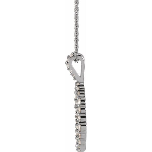 14K White 3/4 CTW Natural Diamond Scattered Circle 16-18" Necklace - Image 3