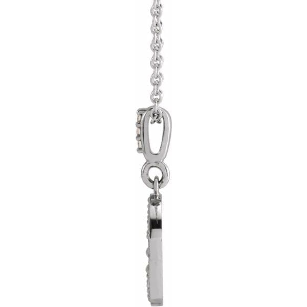 14K White 3/4 CTW Natural Diamond Scattered Circle 16-18" Necklace - Image 2
