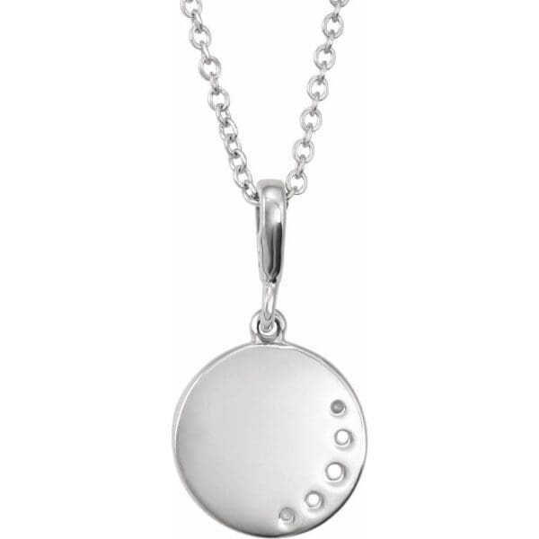 Platinum 1/10 CTW Natural Diamond Crescent Moon 16-18" Necklace - Image 2