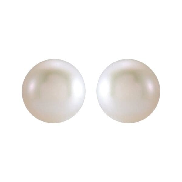 14K Yellow 3 mm Cultured White Freshwater Pearl Earrings