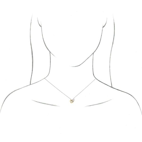 14K Rose Interlocking Heart 16" Necklace - Image 3