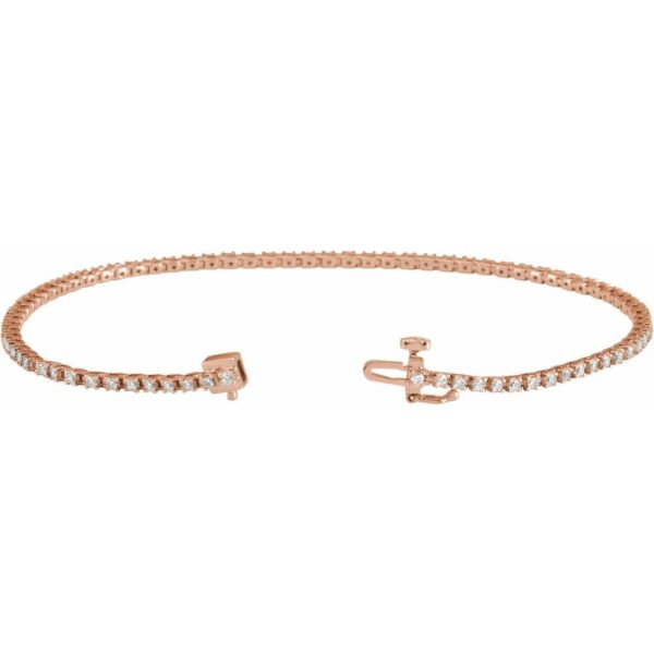 14K Rose 1 CTW Lab-Grown Diamond Line 7 1/4" Bracelet - Image 2