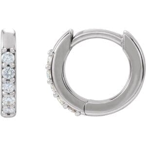 Sterling Silver .08 CTW Natural Diamond 10 mm Huggies