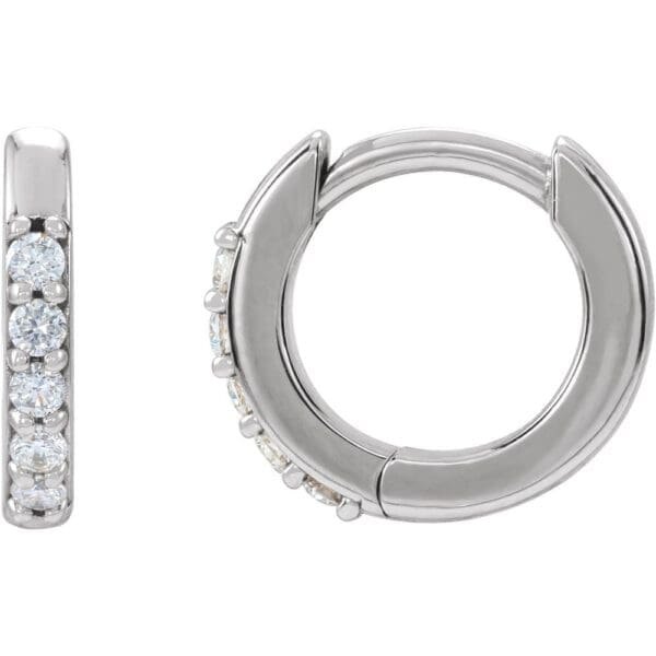 Sterling Silver .08 CTW Natural Diamond 10 mm Huggies