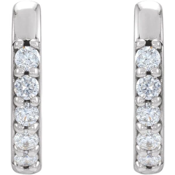 Sterling Silver .08 CTW Natural Diamond 10 mm Huggies - Image 2