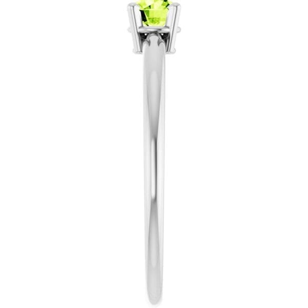 14K White Natural Peridot Ring - Image 5