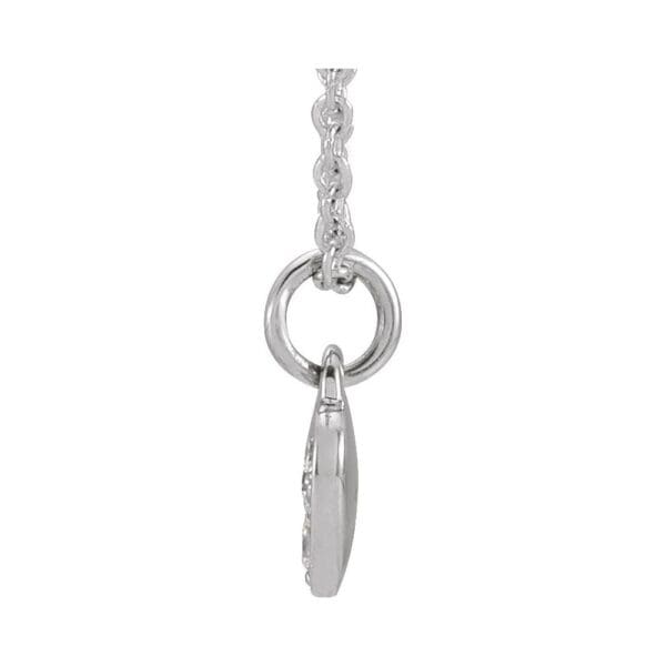 14K White .06 CTW Natural Diamond Petite Heart 16-18" Necklace - Image 2