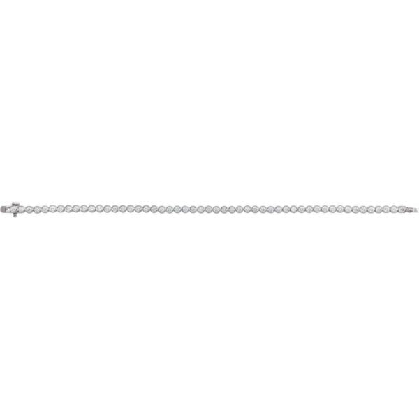 14K White 3 1/2 CTW Lab-Grown Diamond Bezel-Set 7" Bracelet - Image 2