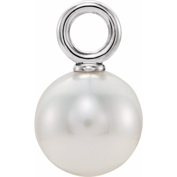 Sterling Silver Cultured White Freshwater Pearl Pendant - Image 2