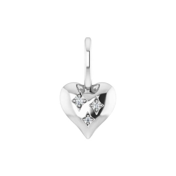 Sterling Silver .01 CTW Natural Diamond Heart Charm/Pendant