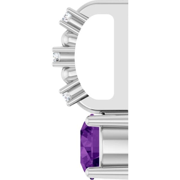 Sterling Silver Imitation Amethyst & .01 CTW Natural Diamond Charm/Pendant - Image 2