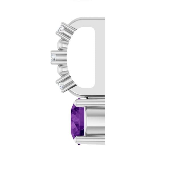 14K White Imitation Amethyst & .01 CTW Natural Diamond Charm/Pendant - Image 3
