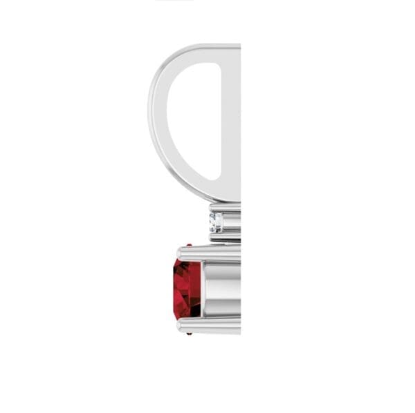 14K White Natural Mozambique Garnet & .015 CT Natural Diamond Charm/Pendant - Image 3