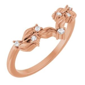 14K Rose .05 CTW Natural Diamond Contour Band