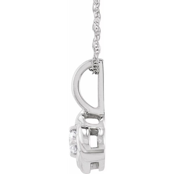 14K White 1/6 CT Natural Diamond Knot 18" Necklace - Image 2
