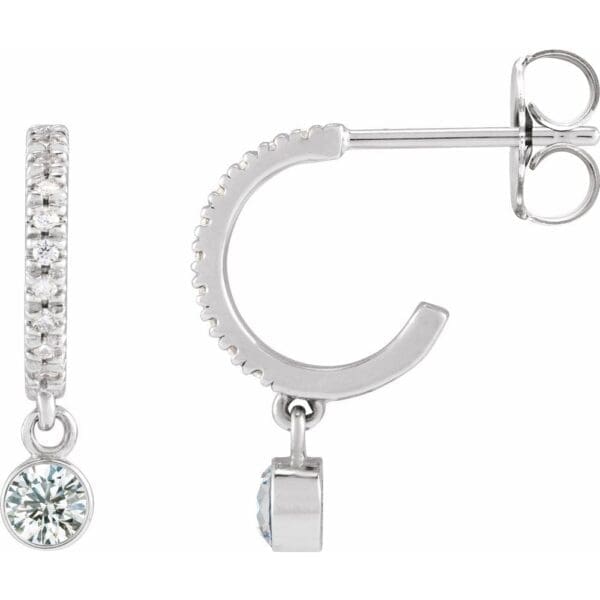 14K White 1/4 CTW Natural Diamond French-Set Hoop Earrings