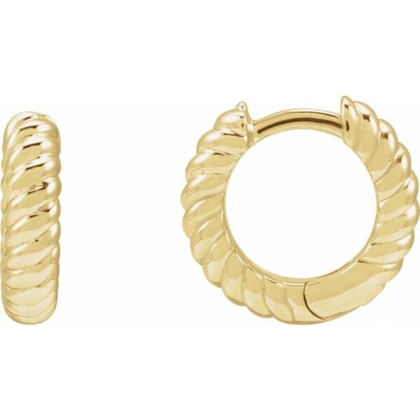 Platinum Hinged Rope Hoop Earrings - Image 3