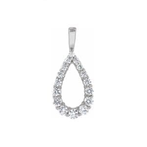 14K White 1/3 CTW Lab-Grown Diamond Pendant