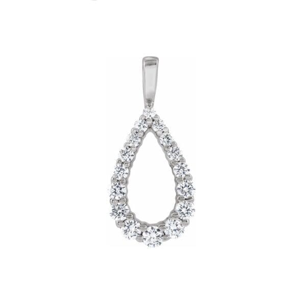14K White 1/3 CTW Lab-Grown Diamond Pendant