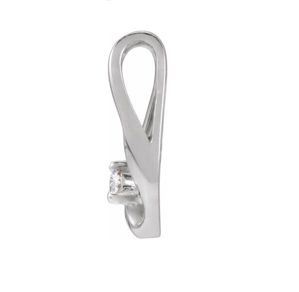 14K White .05 CTW Natural Diamond Freeform Pendant - Image 2