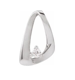 14K White .05 CTW Natural Diamond Freeform Pendant
