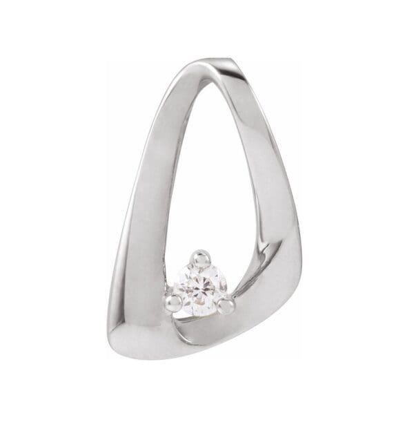 14K White .05 CTW Natural Diamond Freeform Pendant