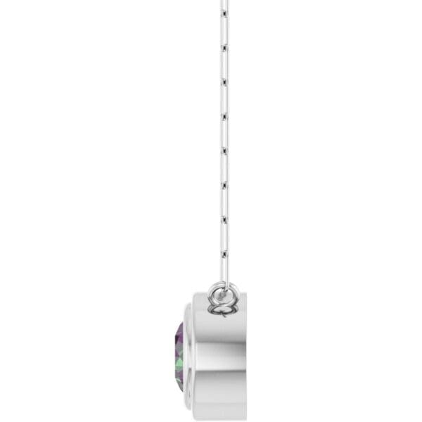 14K White Lab-Grown Alexandrite 18" Necklace - Image 3
