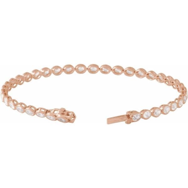 14K Rose 4 9/10 CTW Lab-Grown Diamond Line 7" Bracelet - Image 2