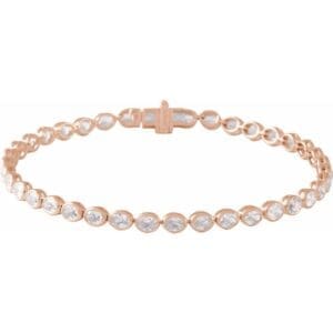 14K Rose 4 9/10 CTW Lab-Grown Diamond Line 7" Bracelet