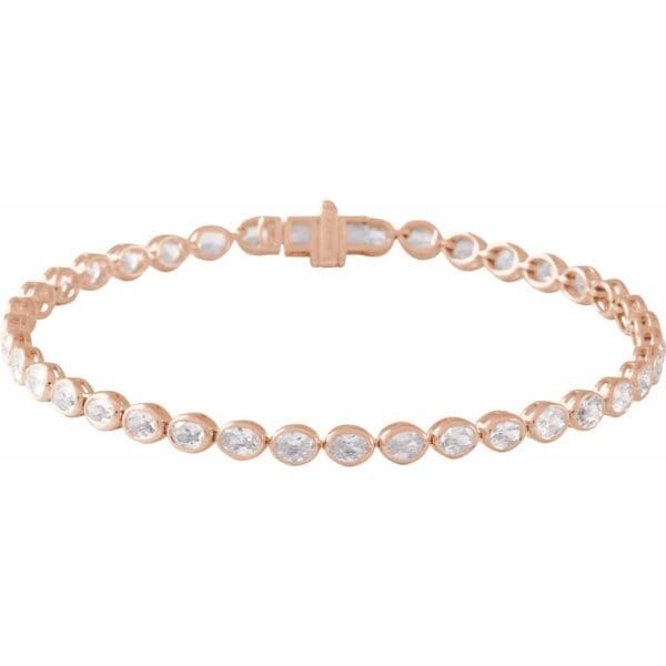 14K Rose 4 9/10 CTW Lab-Grown Diamond Line 7" Bracelet
