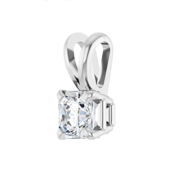 14K White 1/3 CT Natural Diamond Pendant - Image 4