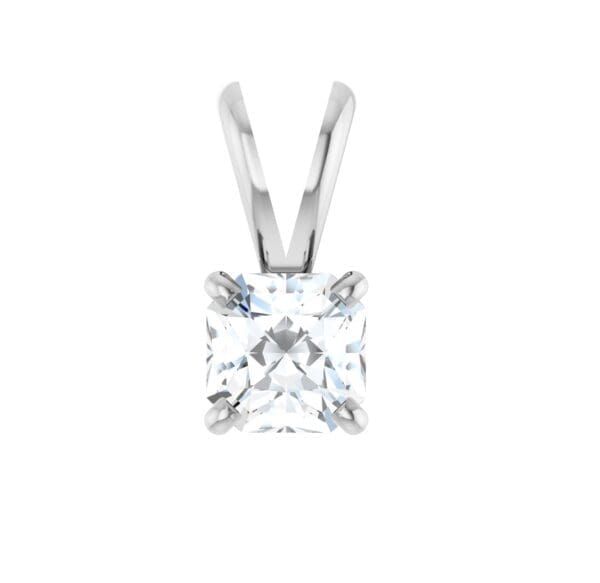 14K White 1/3 CT Natural Diamond Pendant - Image 3