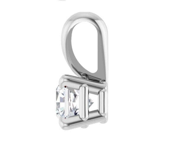 14K White 1/3 CT Natural Diamond Pendant - Image 2