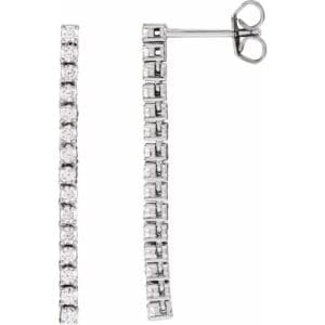14K White 3 1/4 Lab-Grown Diamond Earrings