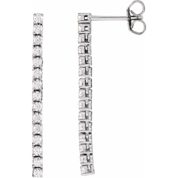 14K White 3 1/4 Lab-Grown Diamond Earrings